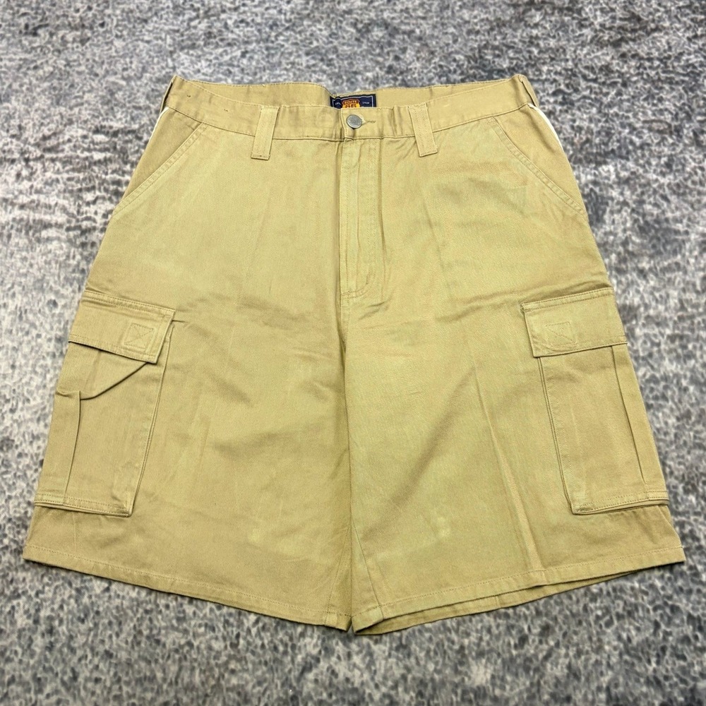 VTG Route 66 Cargo Shorts Mens 32 Tan Utility Skater Outdoors Baggy Y2K